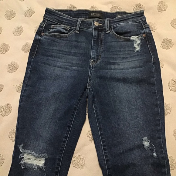 Judy Blue Skinny Fit Distressed Jeans.  Size 7/28 - Picture 2 of 11